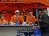Patrick Prescott, Lane Shorey, and Reid Lanpher at the booth signing autographs